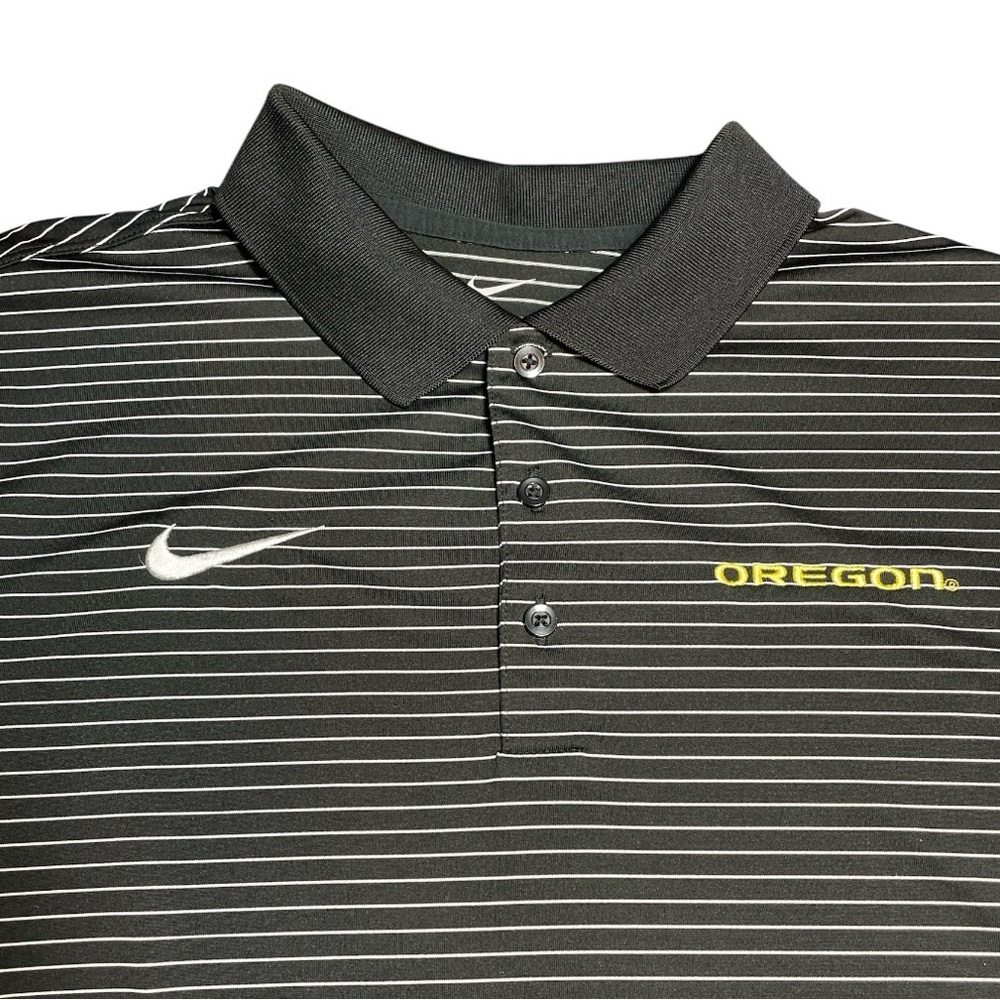 Nike Oregon Dri-FIT Performance Stretch Pinstripe Polo Size Large Golf